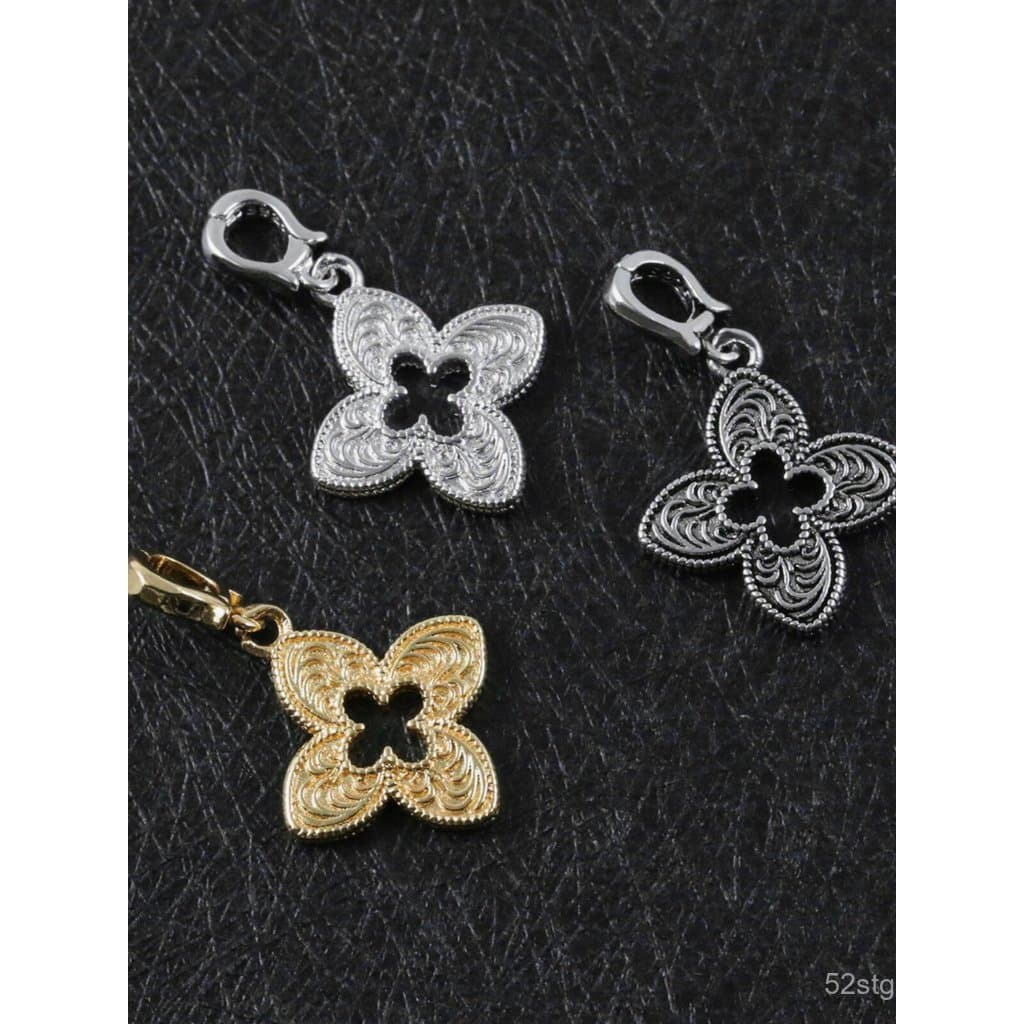 Pingente de prata esterlina 925 com padrão de trevo e fecho universal para colar feminino, acessório de prata 1,8cm