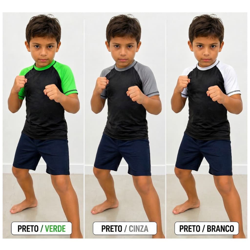 RASH GUARD INFANTIL JIU JITSU LUTA NO GI ACADEMIA ESPORTES CAMISA INFANTIL JUVENIL