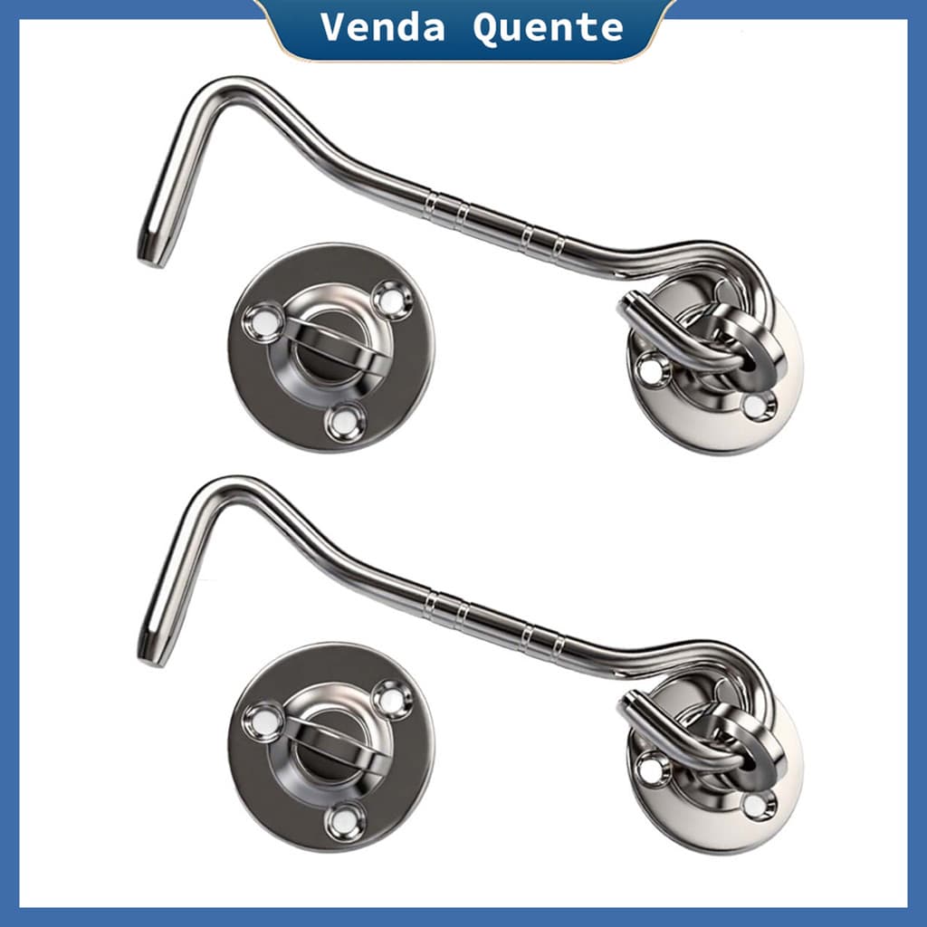 Fechadura de porta de 2 peças, fechadura de gancho de anel, fechadura de porta de aço inoxidável antiferrugem