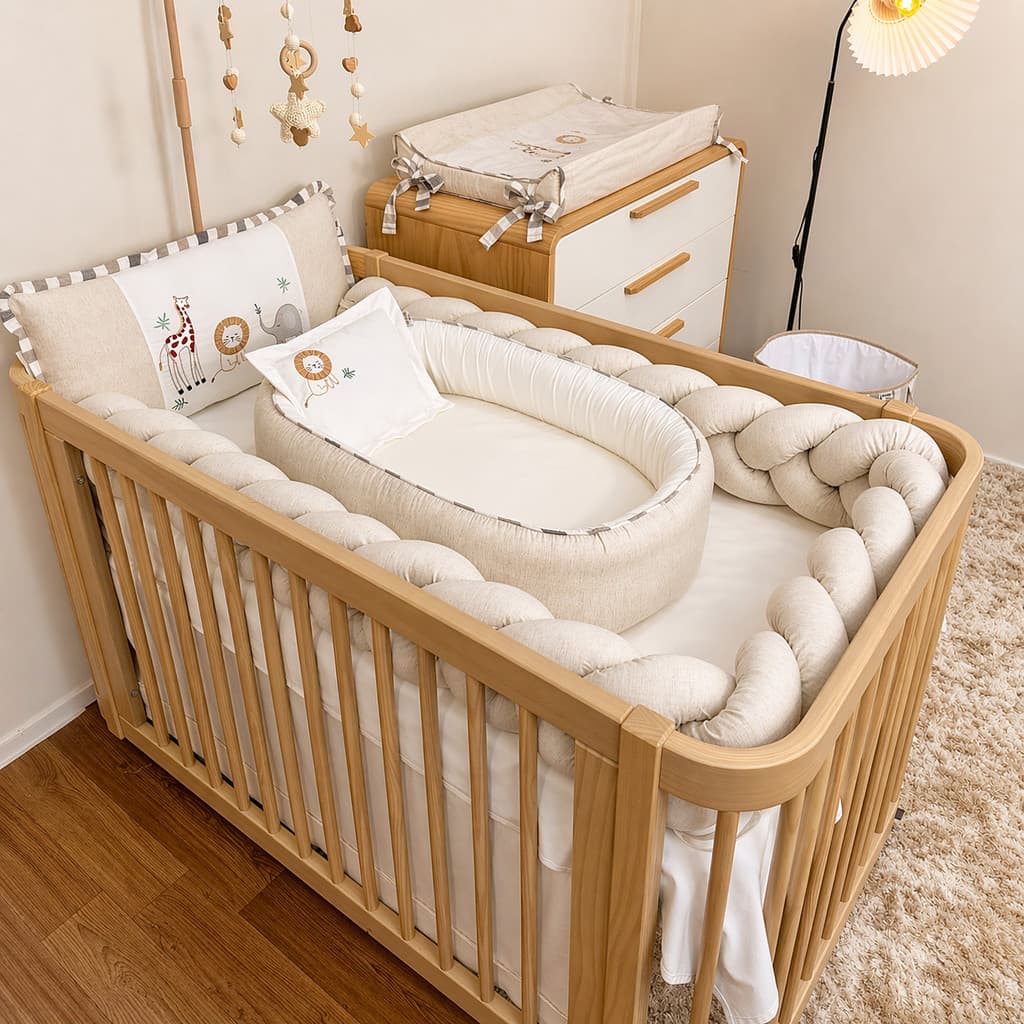 Enxoval Berço Bebê Americano Completo Bichos 100% Algodão Batistela Baby