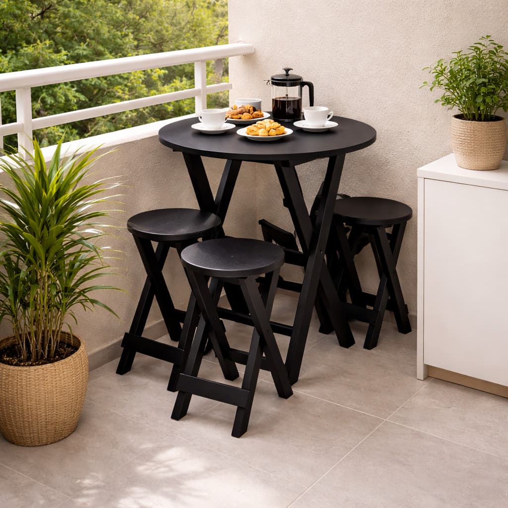 Mesa Redonda com Banquetas – Ideal para Área Gourmet e Apartamento Qualidade Premium