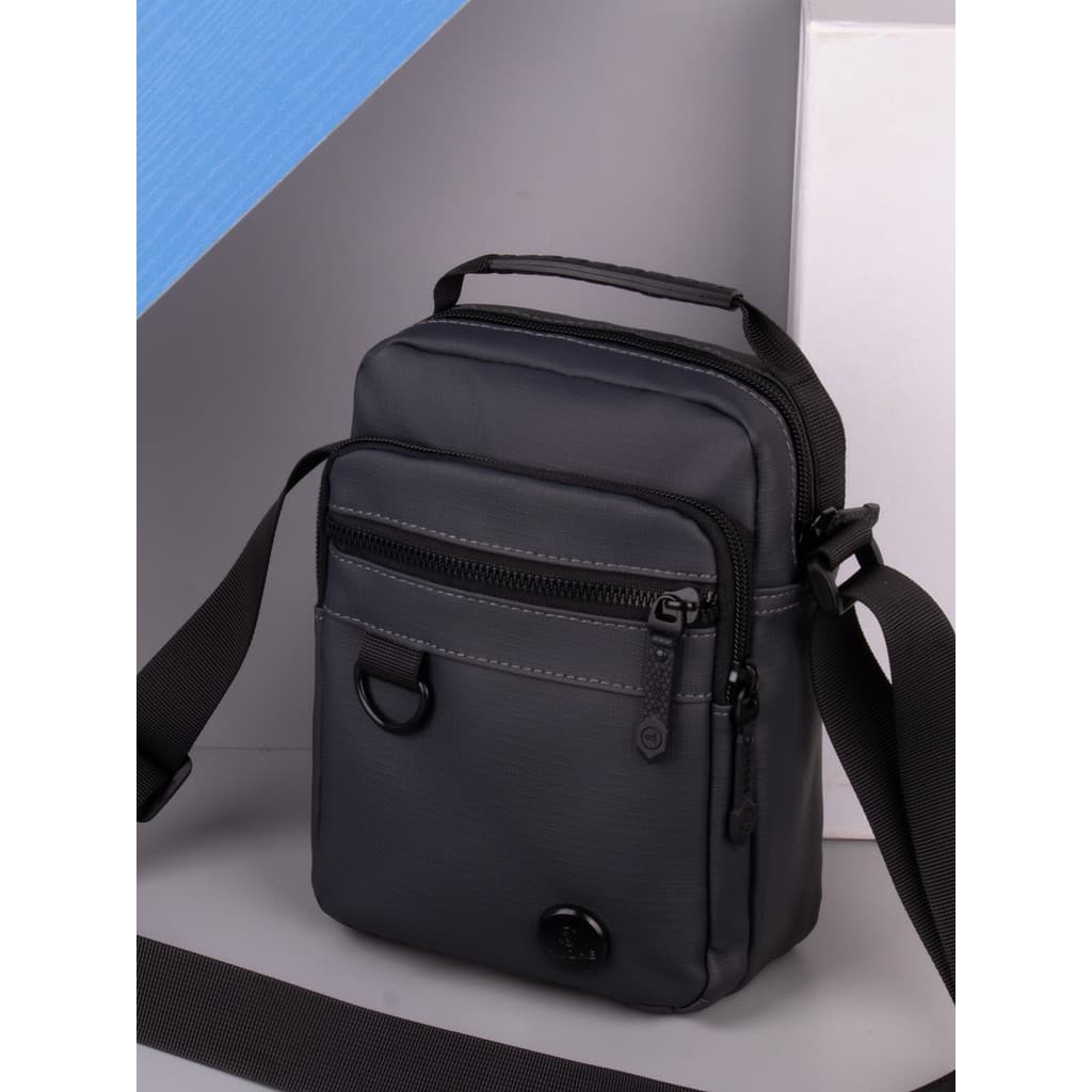 Bolsa mensageiro pequena masculina à prova d'água com vários compartimentos bolsa de ombro masculina de grande capacidad