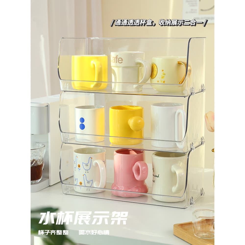 Rack de armazenamento de copos, copo de chá, copo de café, armário de armazenamento de copo de água, luz de mesa de escr