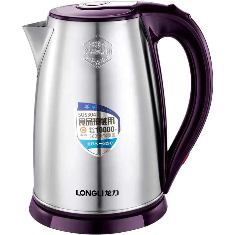 Longli LL-8917 Chaleira Elétrica Doméstica 304 Chaleira de Desligamento Automático de Aço Inoxidável 2.2L Grande Capacid