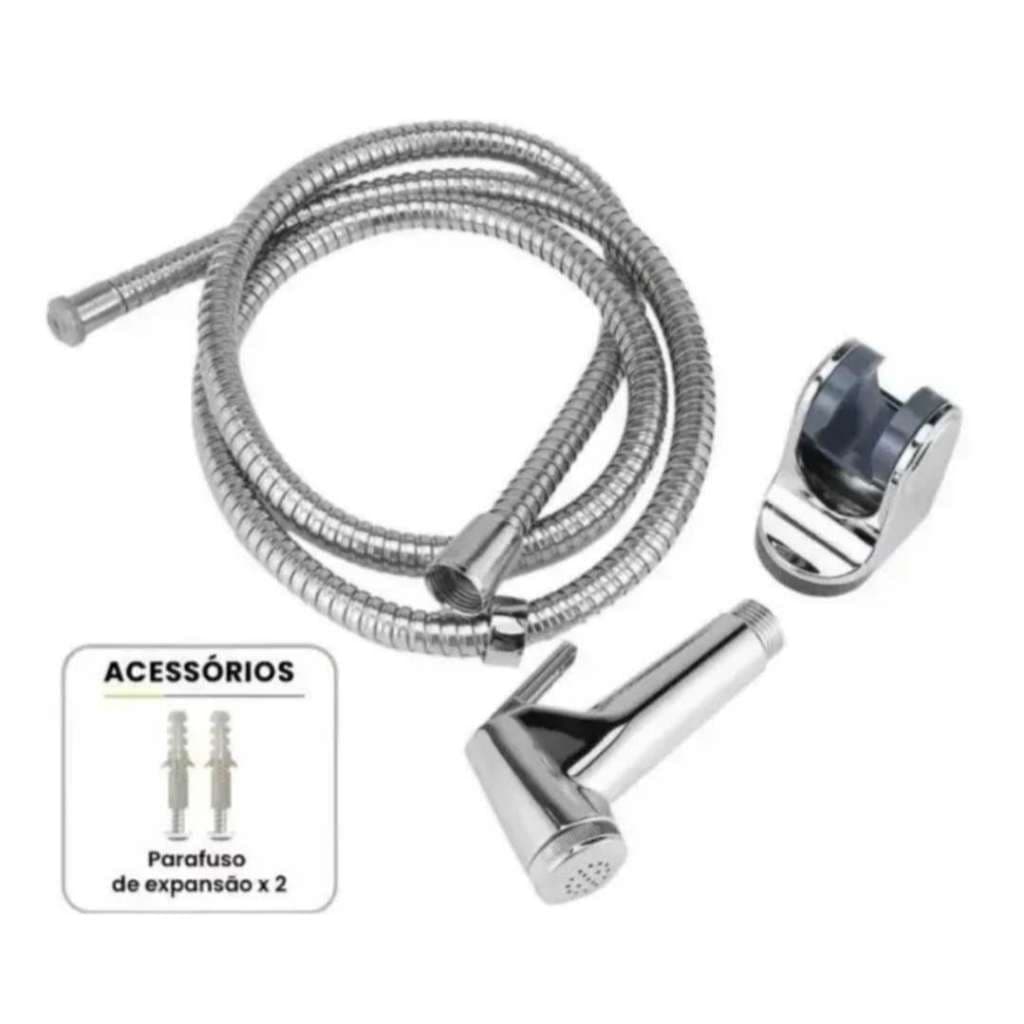 Ducha Higiênica em Inox 120cm Chuveirinho para Banheiro Alta Pressão Mangueira Flexível - Lion Shop