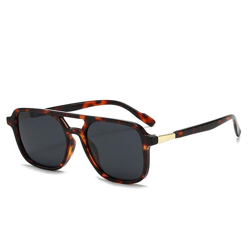 Óculos de Sol para Condução com Ponte Dupla, Armação Quadrada Retro, Lentes Polarizadas Anti-Reflexo UV400
