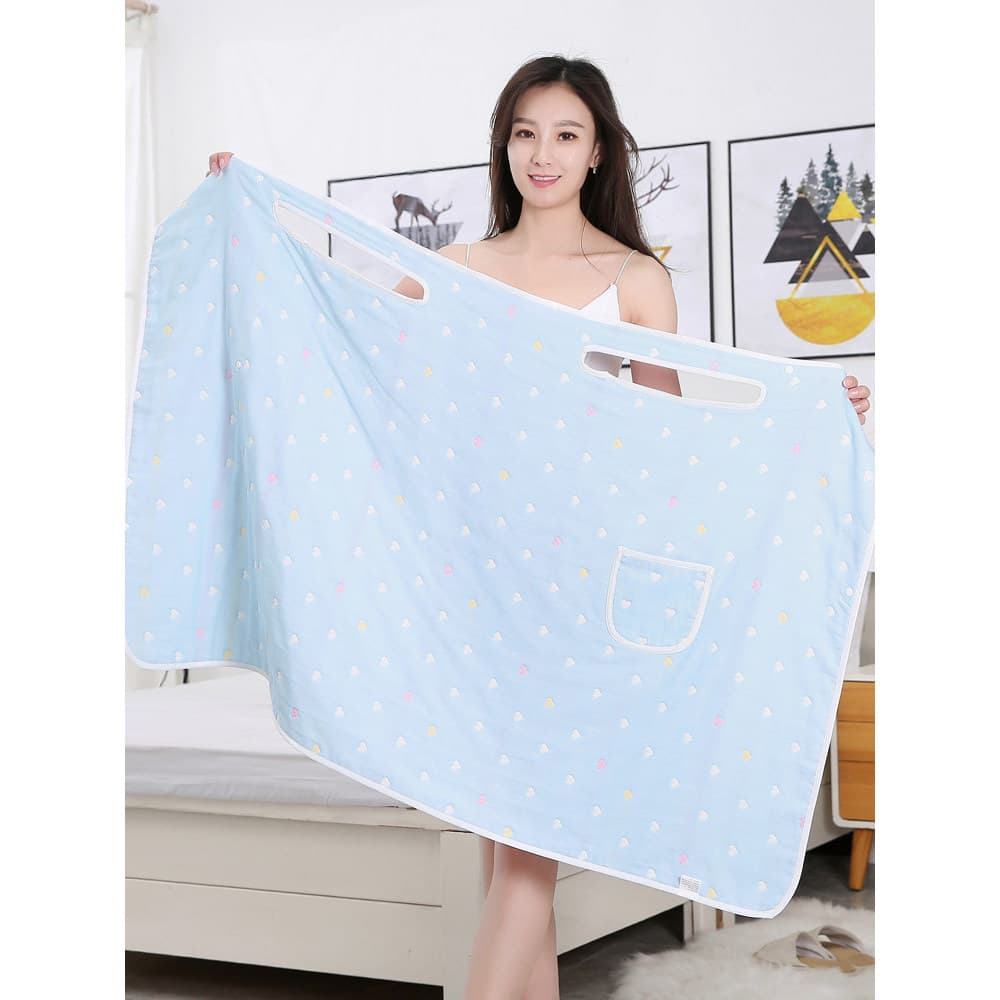 Toalha de banho de gaze de algodão puro pode usar envoltório feminino verão outono roupão absorvente doméstico estilo al