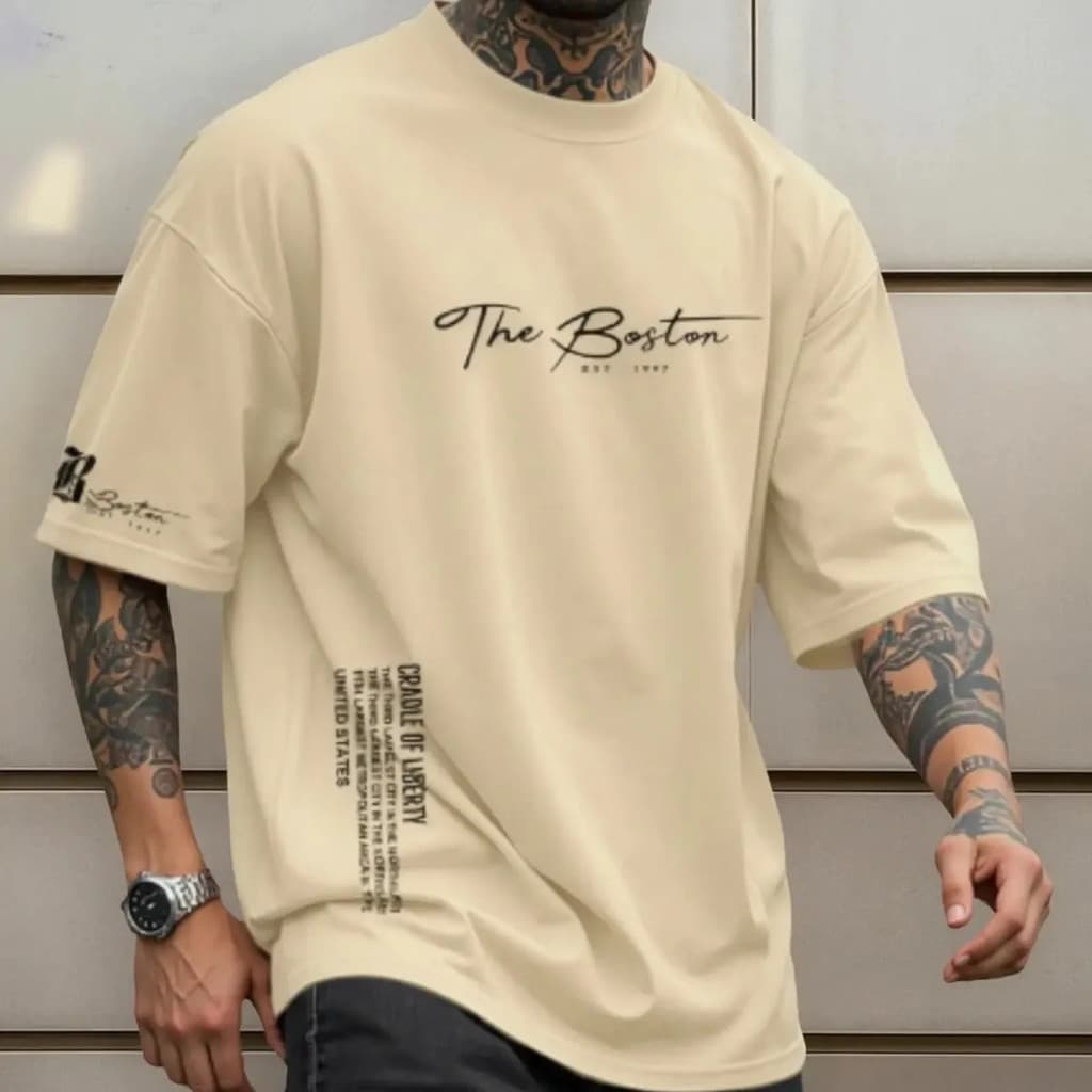 Camiseta Masculina Grande Oversized The Boston Moda Streetwear Estilosa