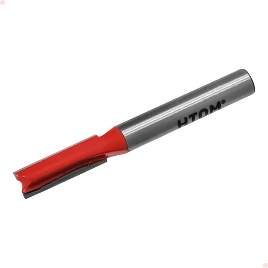 Fresa Reta Htom Corte Duplo de 1/4 Pol (6,35 mm) Haste de 1/4 Pol Para Tupia Para Madeira