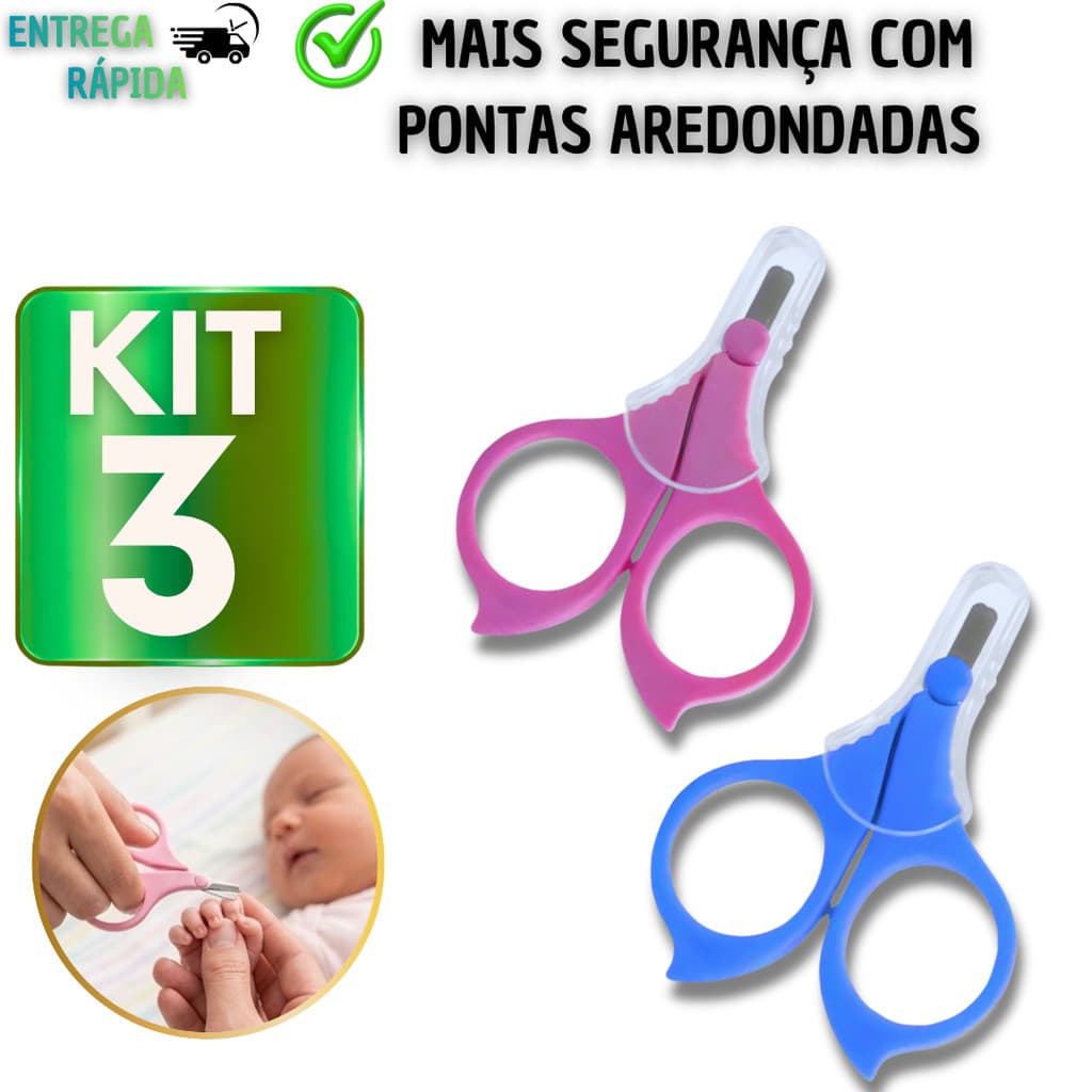 Mini Tesoura para bebê ponta arredondada cortar unha Baby Mãe Gestante Gravida Criança