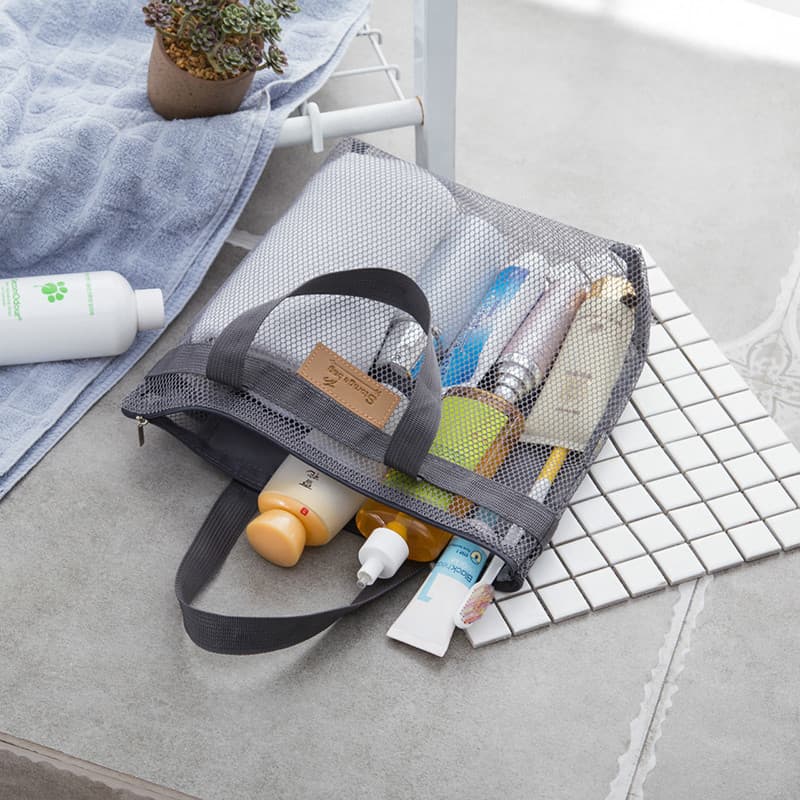 Malha impermeável portátil saco de higiene pessoal sacola de viagem esportes Fitness banho saco Yoga banho saco