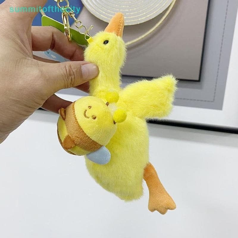 Youngmgsummtoftopcity 1 Peça Boneca Fashion Pull-out Cabeça Engraçada Pato Macio De Pelúcia Brinquedo Casal Chaveiro De