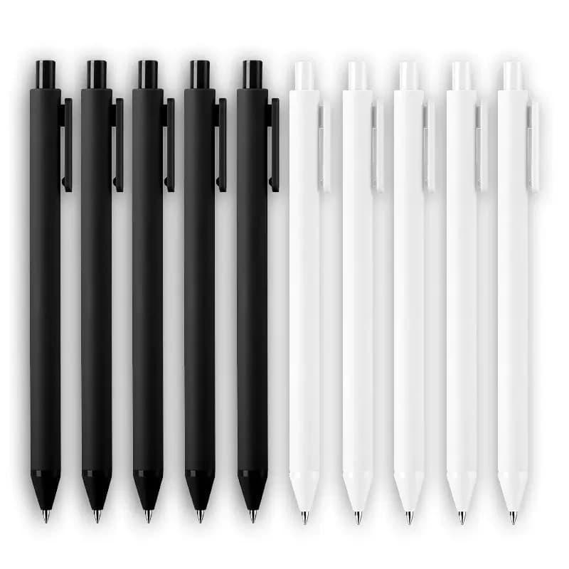 Kaco Caneta Gel 0.5mm Tinta Recarga Tinta Preta Branca De Plástico Abs