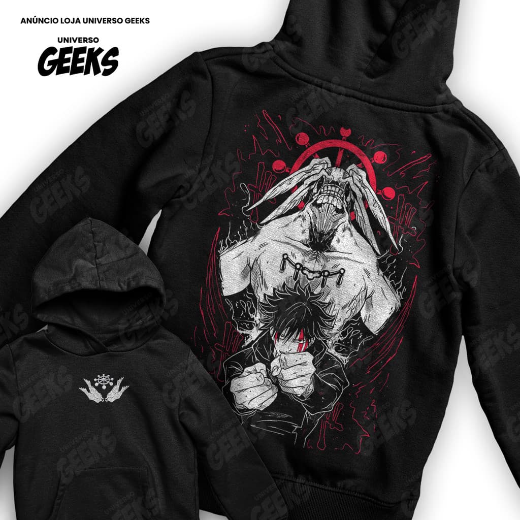 Moletom Jujutsu Kaisen Megumi Fushiguro Mahoraga Anime Frente E Verso Blusa De Frio