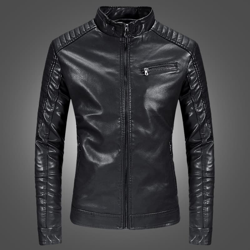 Roupas de couro masculinas 2023 novo estilo outono inverno forro de lã motocicleta fino ajuste bonito na moda Casual mod
