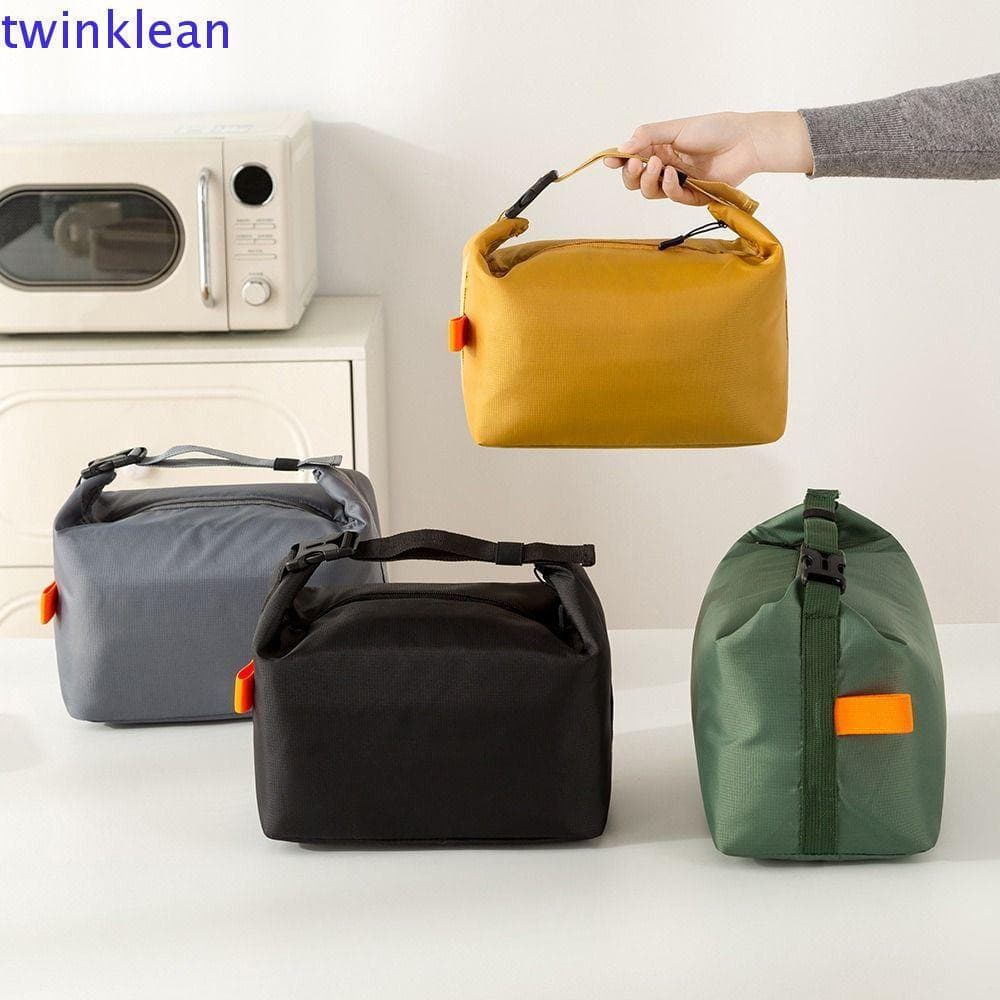 Bolsa De Lancheira De Tecido Oxford TWINKLEAN , Dobrável Portátil , Sacola Isolada Espessada De Filme De Alumínio