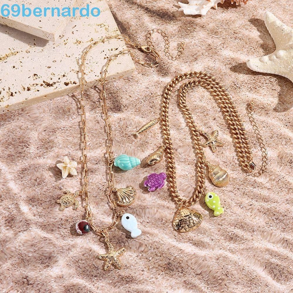 Colar BERNARDO Retro Trend , Com Pingente Geométrico De Design Banhado A Ouro , Multicharme