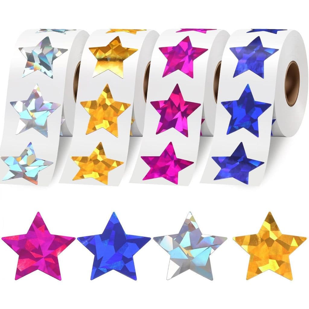 2000 Pcs Adesivos De Estrela Holográfica Autoadesivos Metálicos Com Folha De Glitter Adesivo Reflexivo Ideal Para Planej
