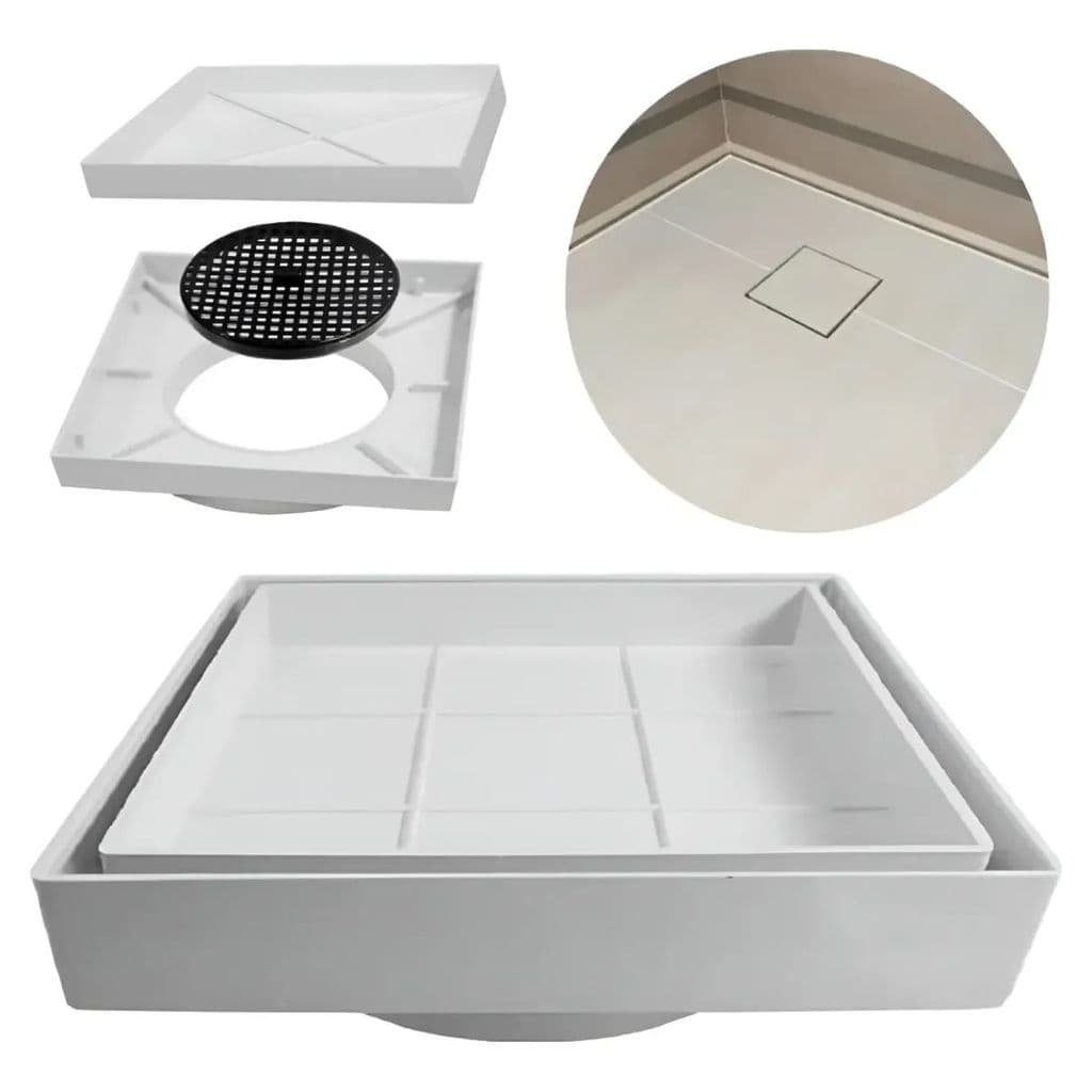 Ralo 10x10cm Oculto Seca Piso/porcelanato Invisível + Grelha