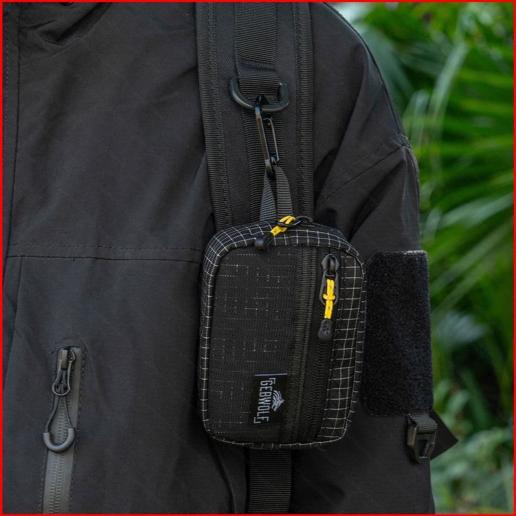 DC1 Armazenamento De Acessórios Para Acampamento Ao Ar Livre Bolsa Porta Cartão Com Zíper À Prova D'água Gancho