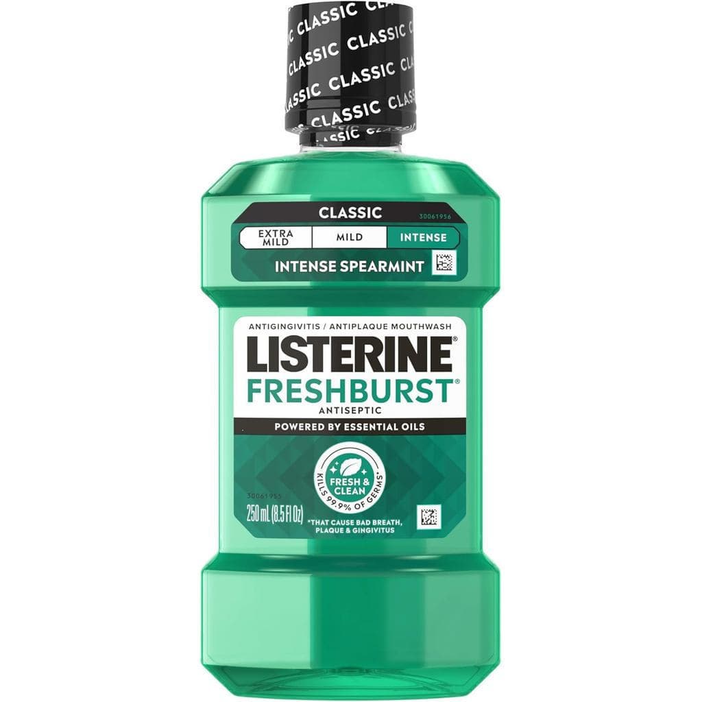 Enxaguante bucal antisséptico Listerine Freshburst Intense para mau hálito, elimina 99,9% dos germes que causam mau háli