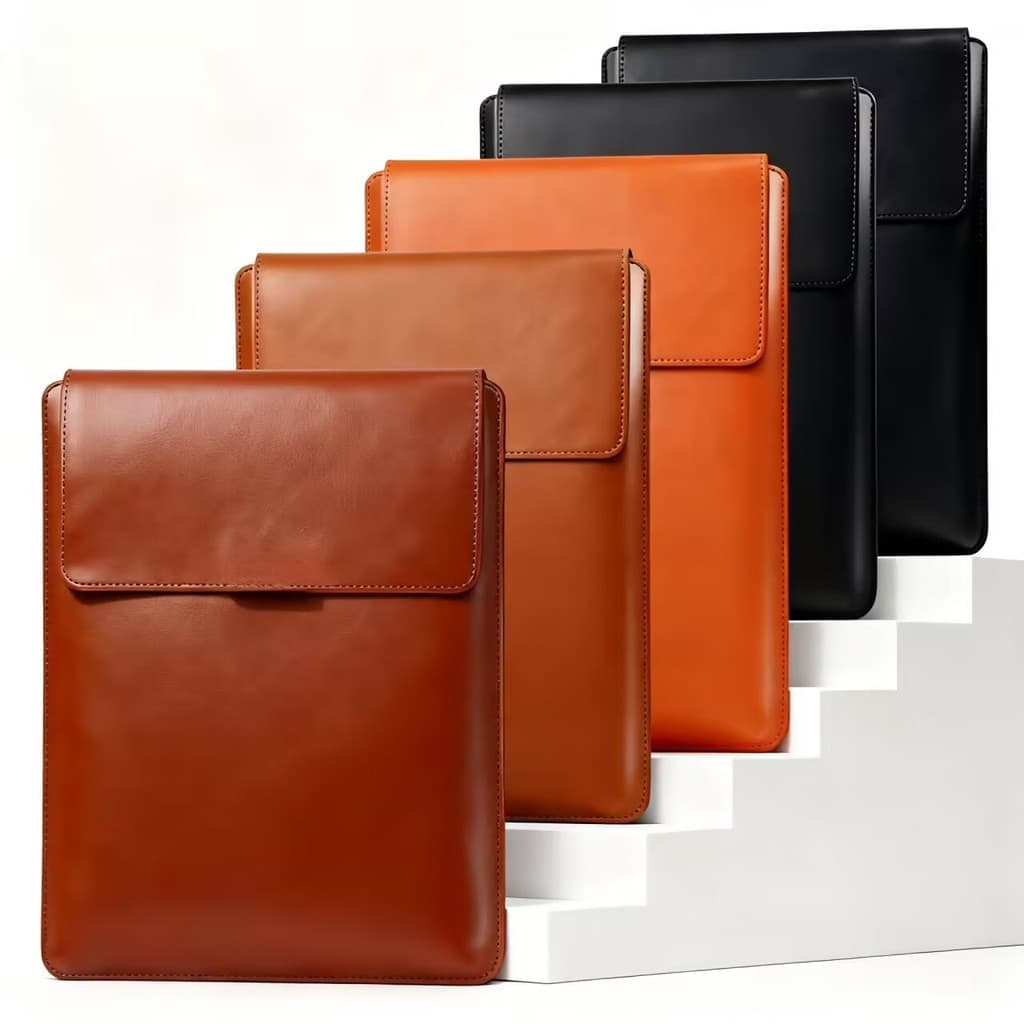 Mochila para notebook de alta qualidade, couro, 14 a 16 polegadas, com suporte e bolsa para carregador