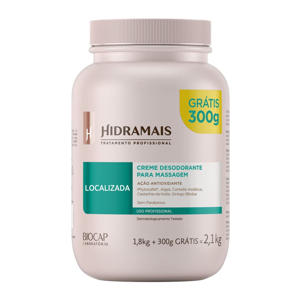 Creme Massagem Localizada 1,8kg + 300g | Redução e Firmeza