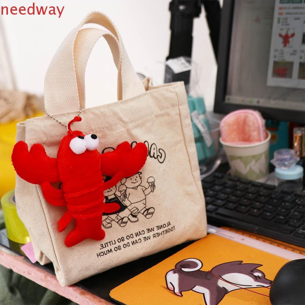 NEEDWAYB Brinquedo De Pelúcia Chaveiros Mochila Decoração Bonito Lagosta Vermelha Lagostim Animal Pingente Prop Chaveiro