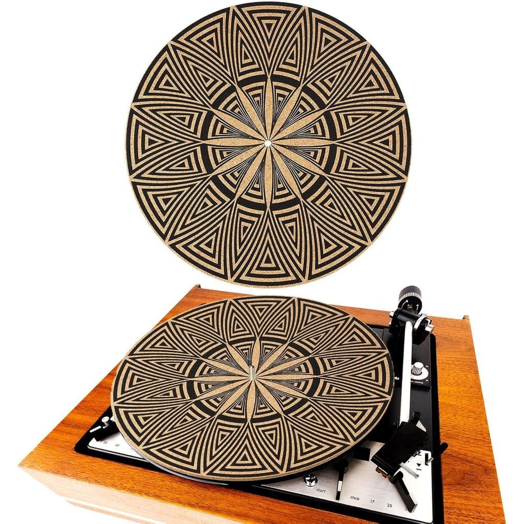 Tapete de Cortiça para Toca-discos/3mm de Espessura para Suporte Sonoro em Toca-discos de Vinil de 11,8 Polegadas