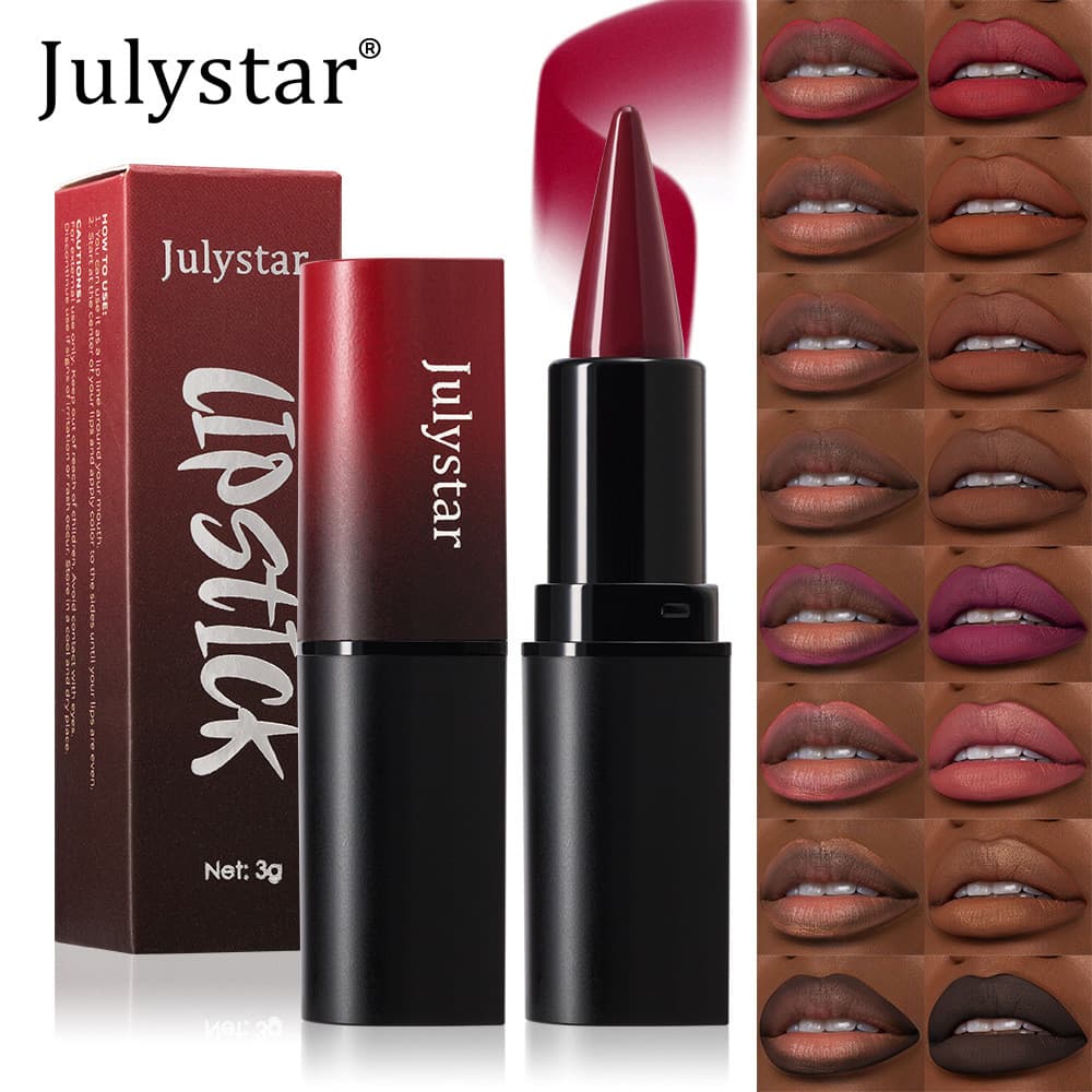 Julystar novo estilo fosco batom fácil de colorir maquiagem de comércio exterior 8 cores Natural duradouro perolado bato