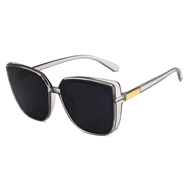 Versão coreana Retro grande quadro olho de gato óculos de sol moda modificado formato de rosto óculos de sol temperament