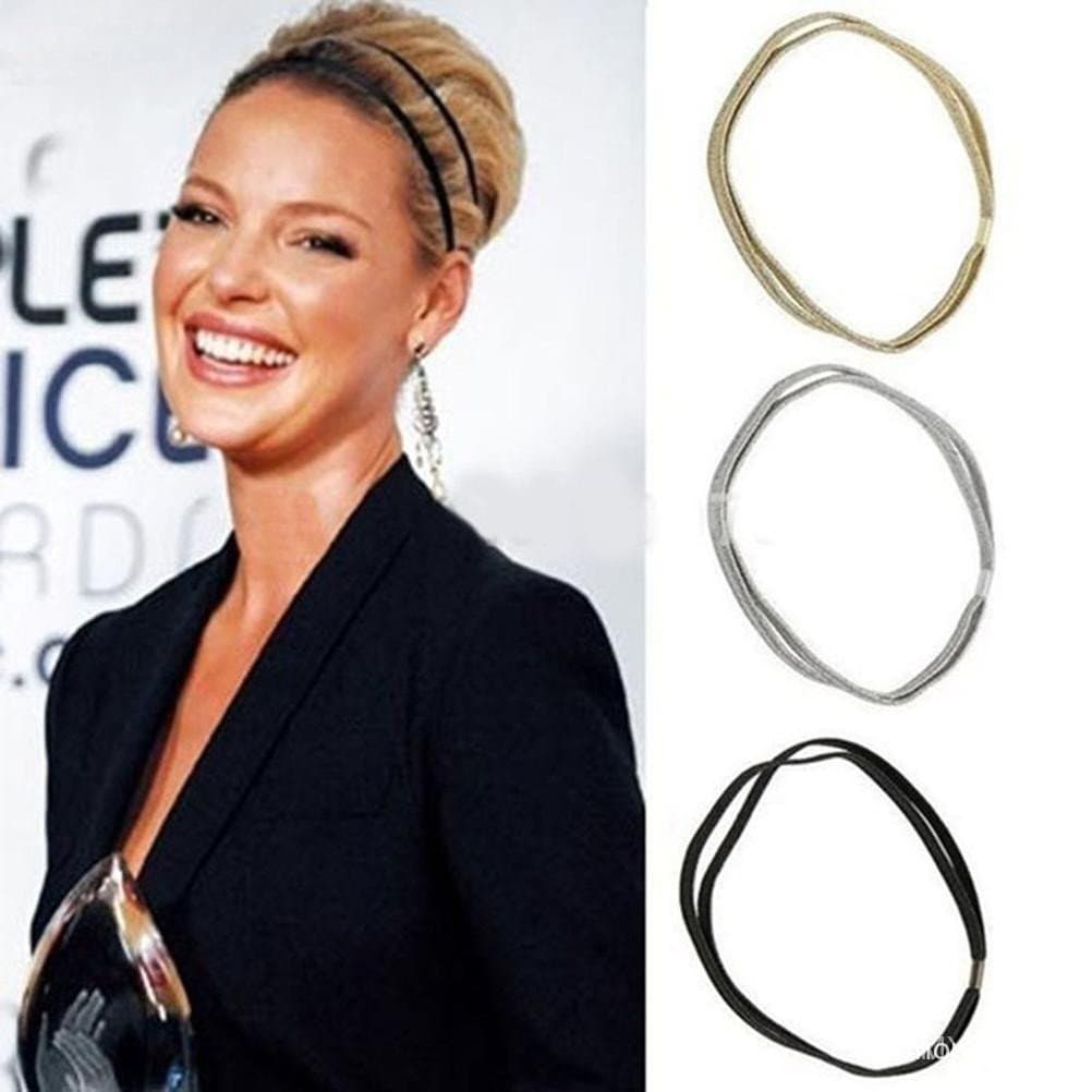 Desgravamento Faixa de Cabelo Elástica Feminina com Estilo Elástico para Cabelo, Trançada com Duplo Brilho