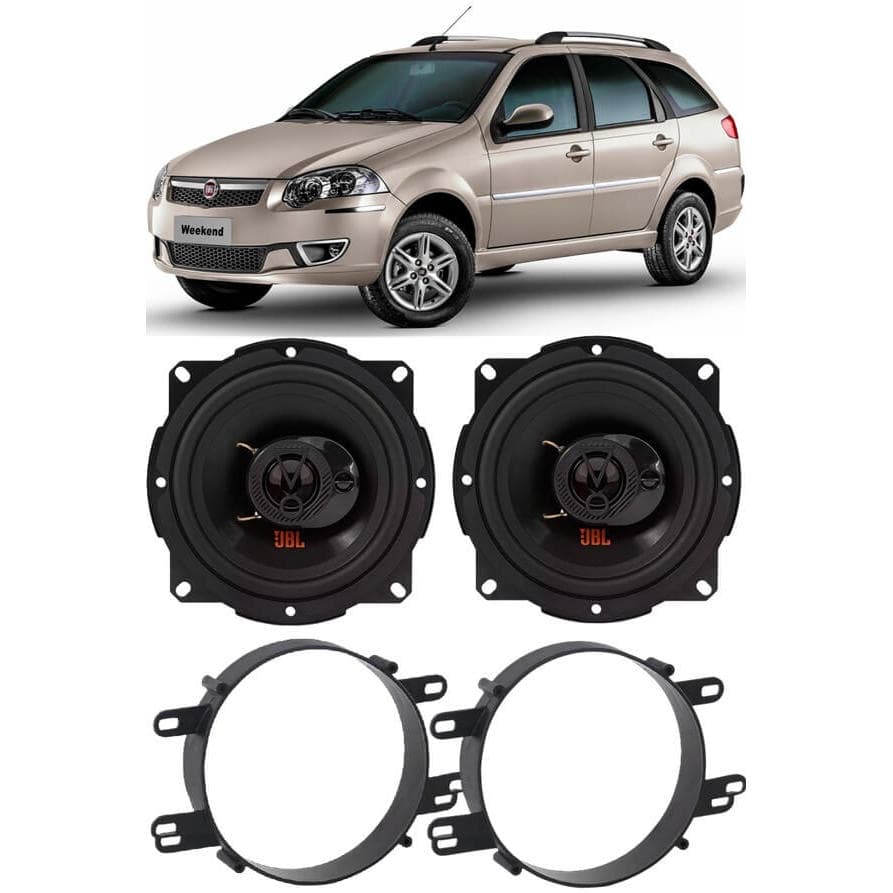 Kit 2 Alto Falante Jbl Palio Weekend 08 A 20 Traseiro C/ Aros