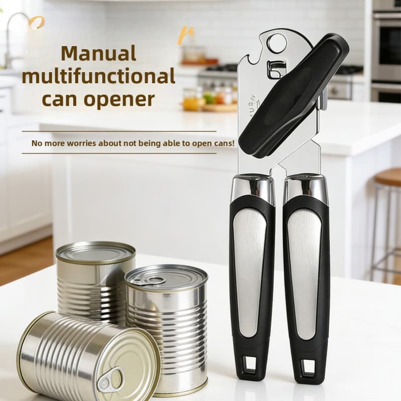 Abridor de latas Manual três em um, multifuncional, poderoso, faca de cozinha, abridor de latas, ferramenta abridor de g