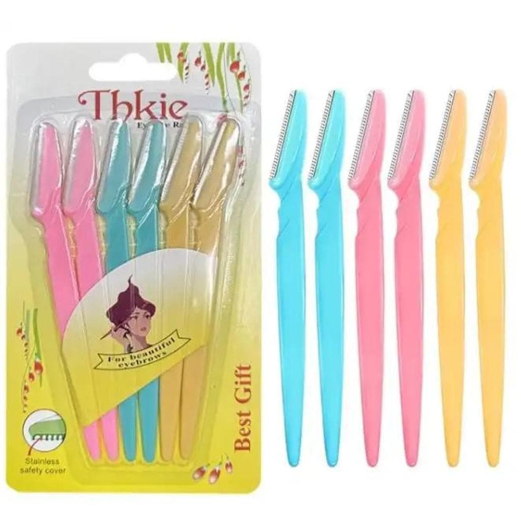 Kit com 3/6 Aparadores de Sobrancelha com Dentes de Proteção – Retoque Preciso e Seguro e navalha facial com capa