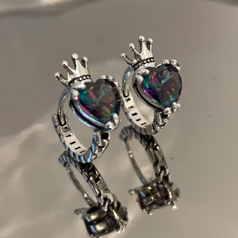 S925 prata esterlina amor coração zircão brincos simples moda jóias senhoras presente