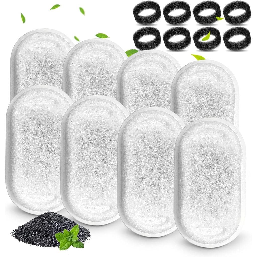 Filtros De Fonte De Água Para Gatos , Compatíveis Com Animais De Estimação De Aço Inoxidável 8 8 Esponjas De Reposição G
