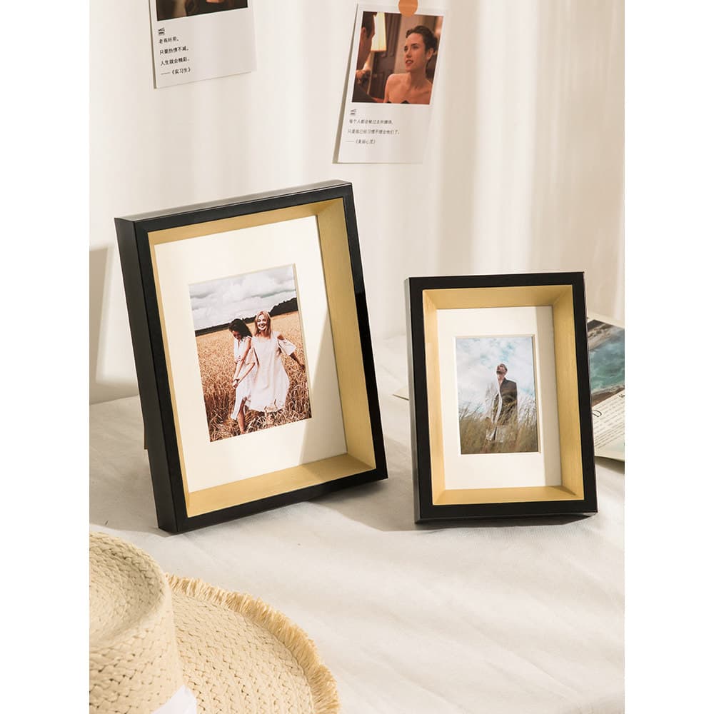 Moldura dourada para fotos, mesa para lavar fotos, 20cm, 23cm, 27cm, 33cm, 12, criativa, Desktop, álbum de fotos, pendur