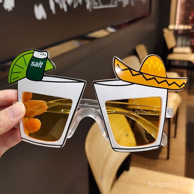 Copos de coquetel, decoração de festa, óculos de sol estilosos, acessórios fofos para selfies 6K1W