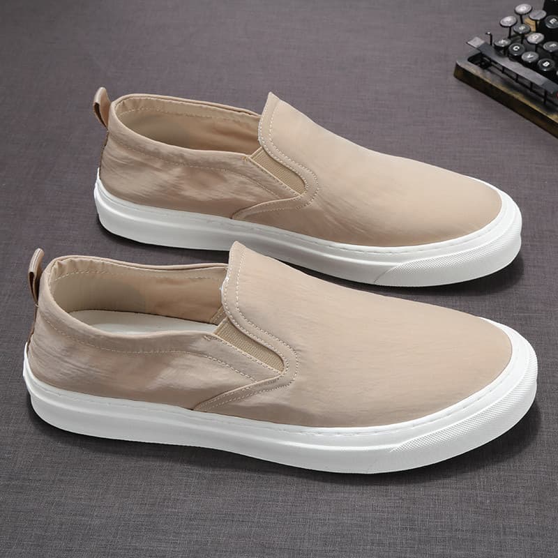 Sapatos de pano masculino versão coreana na moda All-Match preguiçoso tênis respirável lona mocassins masculino deslizam