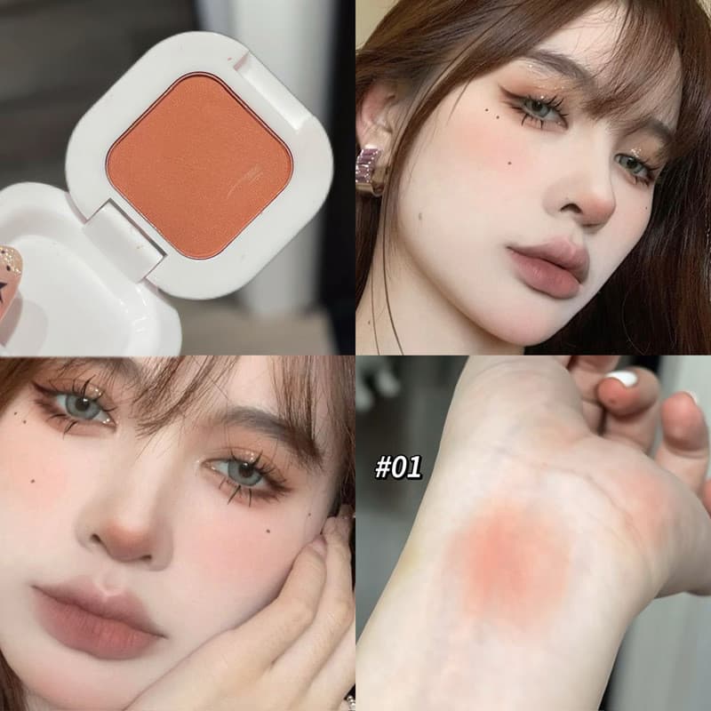 Leite laranja marrom monocromático fosco Blush em pó paleta atmosfera sentir clareamento Natural água macia brilhante nã