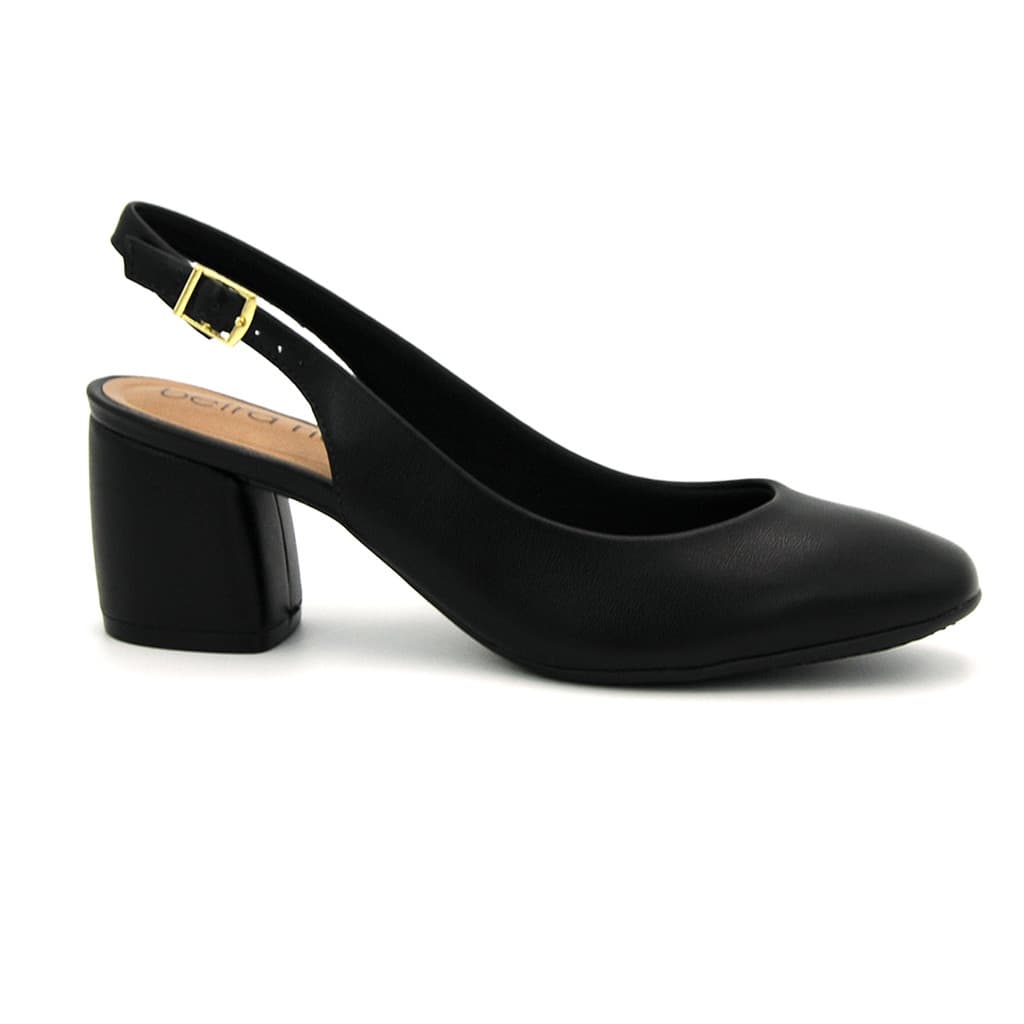 Sapato Original Beira Rio 4304.109 Scarpin Salto Medio Grosso Feminino