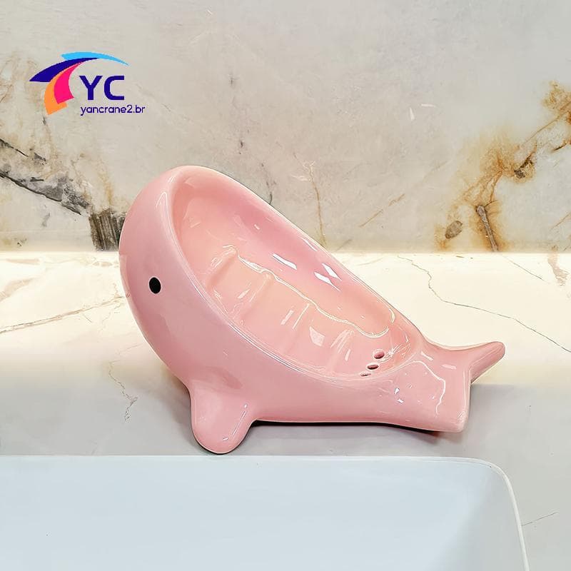 YCBR Baleia Saboneteira Uso Doméstico Criativo Acessório De Banheiro Drenagem De Água Design Antiderrapante Para .