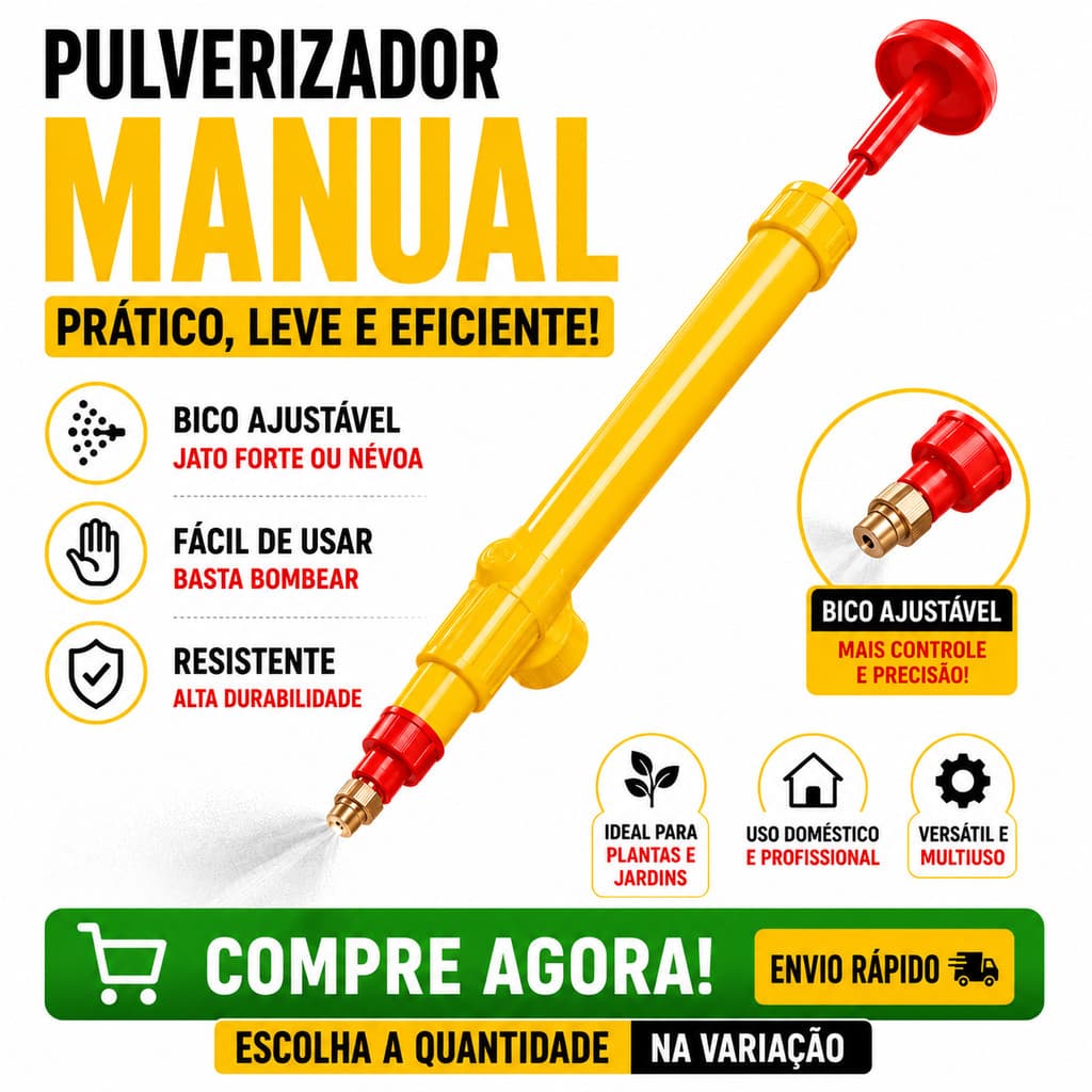 Pulverizador Borrifador Reutilizavel em Garrafa Pet Com Bico Regulável Manual Para Jardinagem