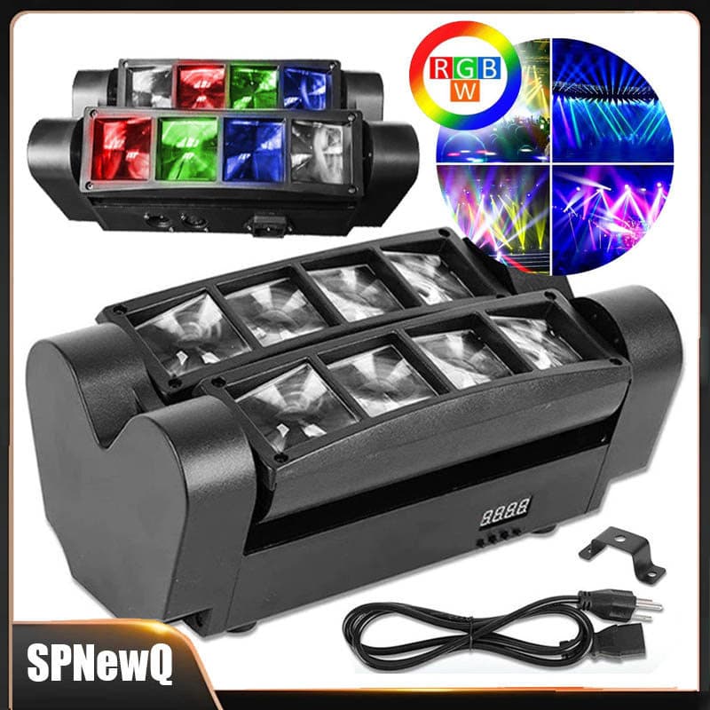 Refletor Mini Aranha LED luz 8 Led 5W RGBW Ou Com Laser Com Strobo Sensor De Som Automatico Aplicável Festivais Eventos