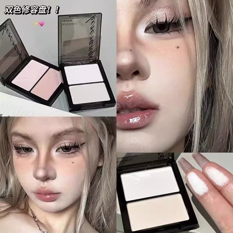 Placa de contorno de alto brilho iluminando rosto duas cores integrada placa multiuso fosco Blush rosto olho médio cabeç