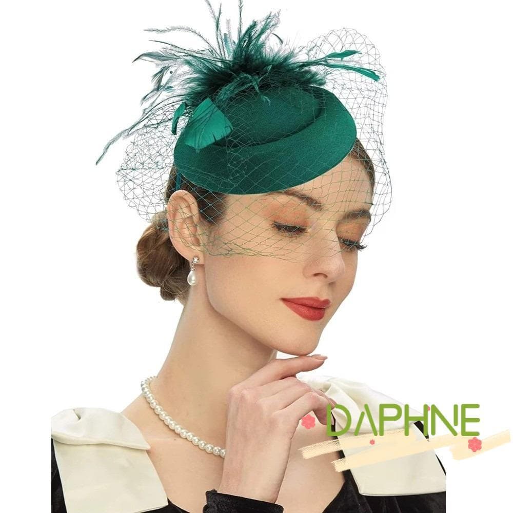 Chapéu De Coquetel De Noiva DAPHNE , Decoração Pequena De Ponto Ondulado De Pelúcia , Fascinator De Feltro Elegante , Vé
