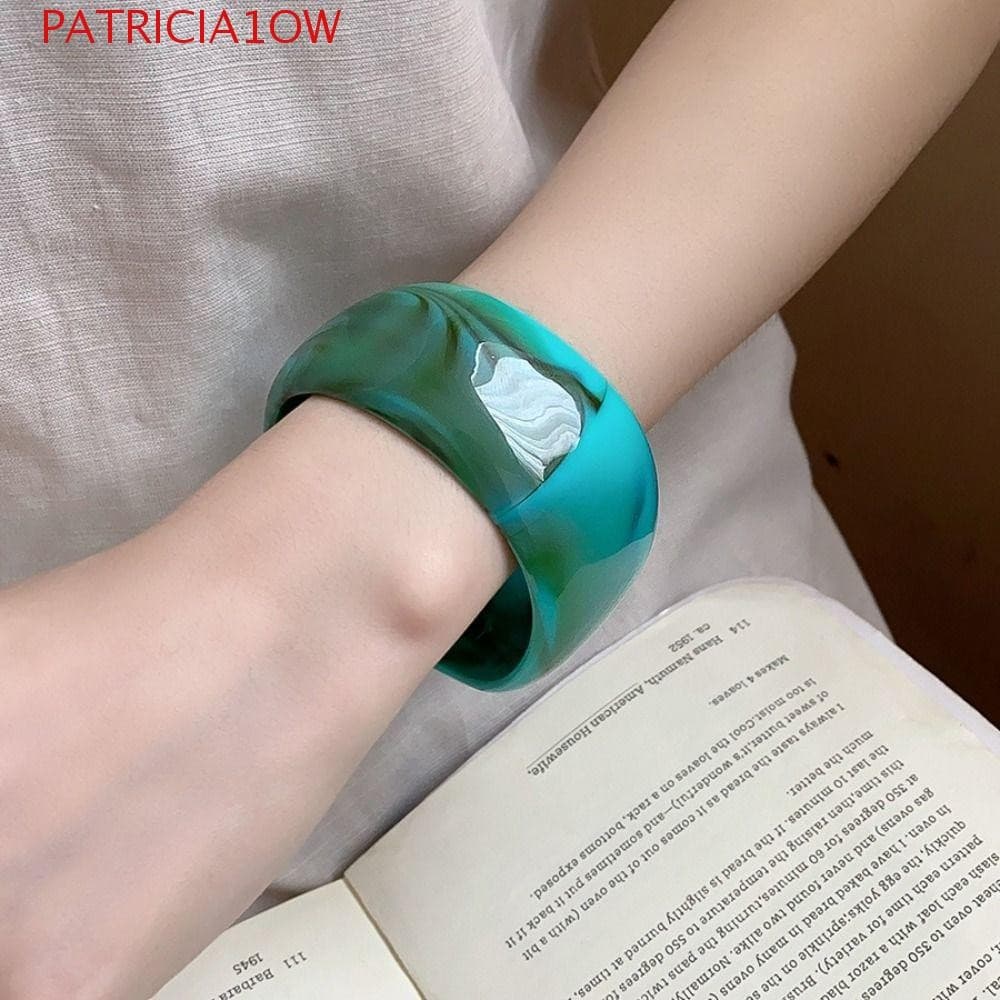PATRICIA1OW Pulseira Larga Irregular , De Acrílico Retrô Com Design Minoritário Exagerado , Robusta