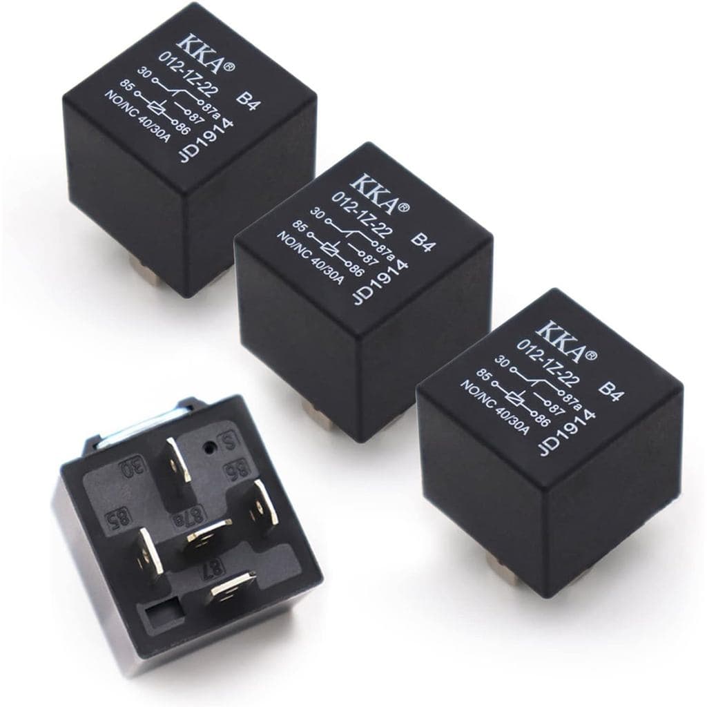 4 Relés Automotivos de 40A, Relé de 5 Pinos, Interruptor de Relé Automotivo à Prova d'Água de 12V, Substituição para Mot