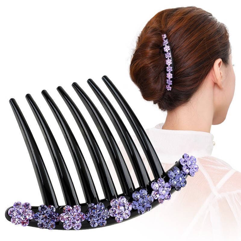 Pente de inserção de cabelo acessórios de cabelo coreano strass sete dentes inserção de cabelo pente temperamento pente
